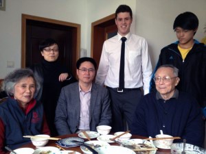Jack Davies, with his Chinese host family