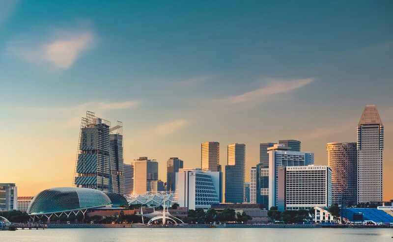 Daytime Singapore Skyline Under Blue Sky