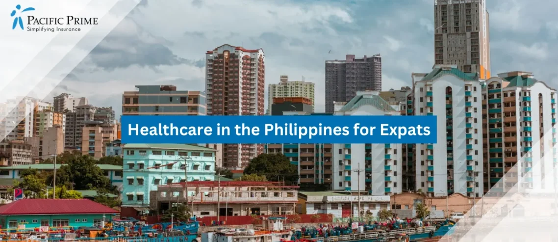 Image of Historic Stone Walls And Gardens At Fort Santiago In Manila, Philippines with text overlay of "Healthcare in the Philippines for Expats"