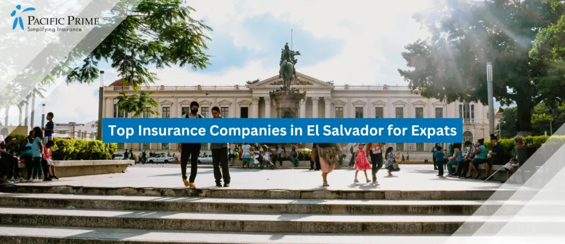 Image of Pedestrian Walkway Near Palacio Nacional, San Salvador with text overlay of "Top Insurance Companies in El Salvador for Expats"